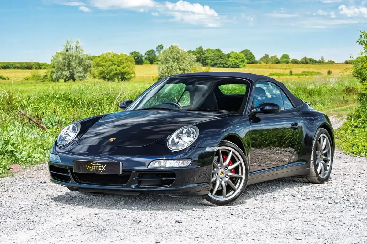 Used Porsche 997 350 HP (257 kW) 2006 Blue Cabriolet