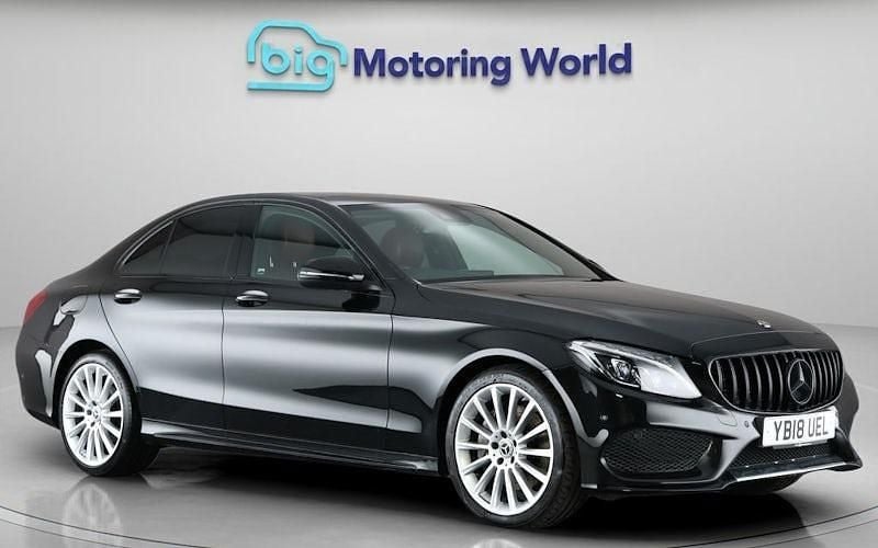 Black Used 2018 Mercedes C250 AMG line Sedan | £18,623 (Fair price) - Image 1/4