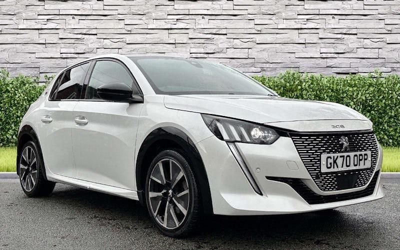 White Used 2020 Peugeot e-208 GT-line Hatchback | £10,250 (Fair price) - Image 1/3