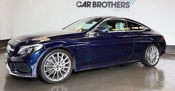 Used Mercedes C220 AMG Line Premium 170 HP (125 kW) 2018 Blue Coupe