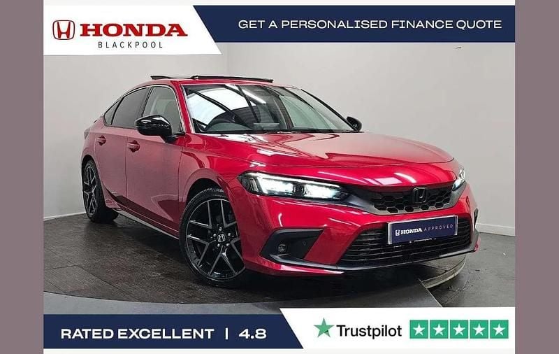 Premium crystal red Used 2023 Honda Civic Advance Hatchback | £26,495 (Fair price) - Image 1/4