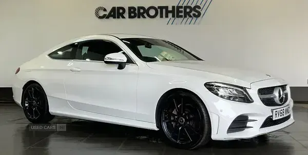 Used Mercedes C200 AMG line 2018 White Coupe