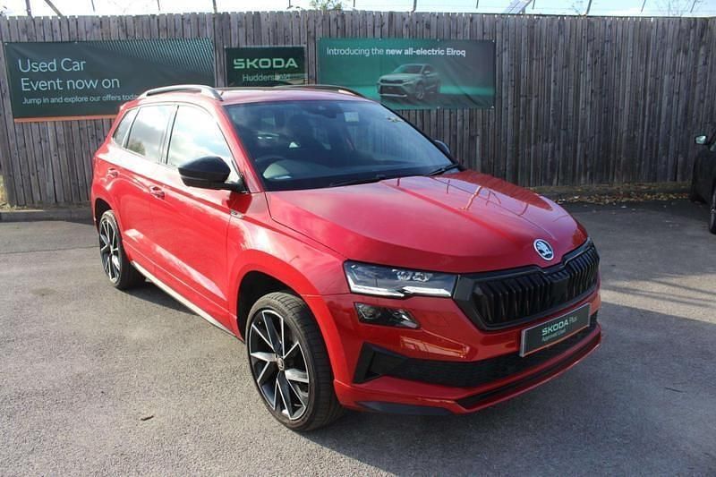 Red Used 2023 Skoda Karoq SportLine SUV | £22,995 (Fair price) - Image 1/4