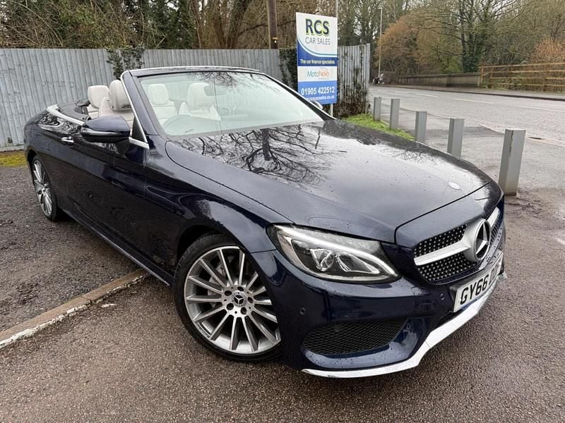Used Mercedes C220 AMG Line Premium Plus 170 HP (125 kW) 2016 Blue Cabriolet