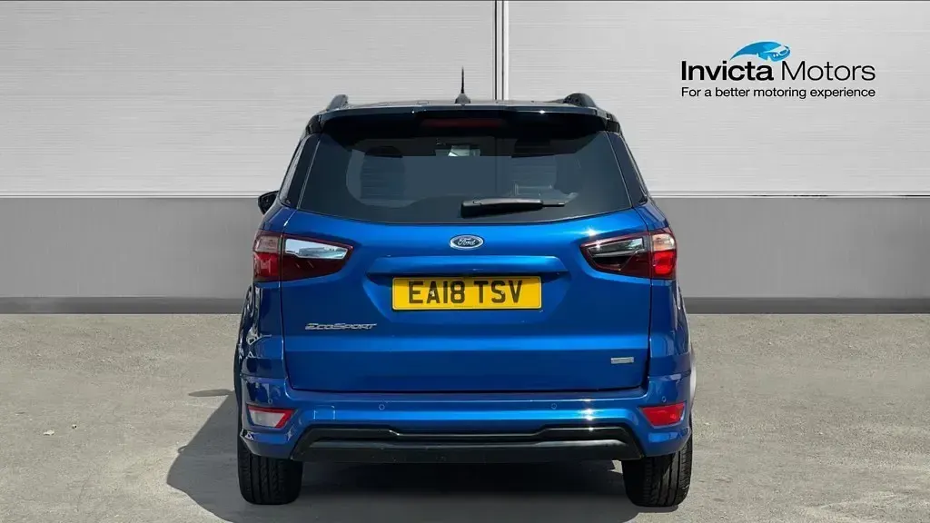 Used Ford Ecosport ST-Line 125 HP (91 kW) 2018 Lightning blue metallic/black roof SUV