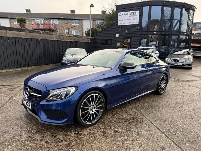 Used Mercedes C220 AMG Line Premium Plus 170 HP (125 kW) 2017 Blue Coupe
