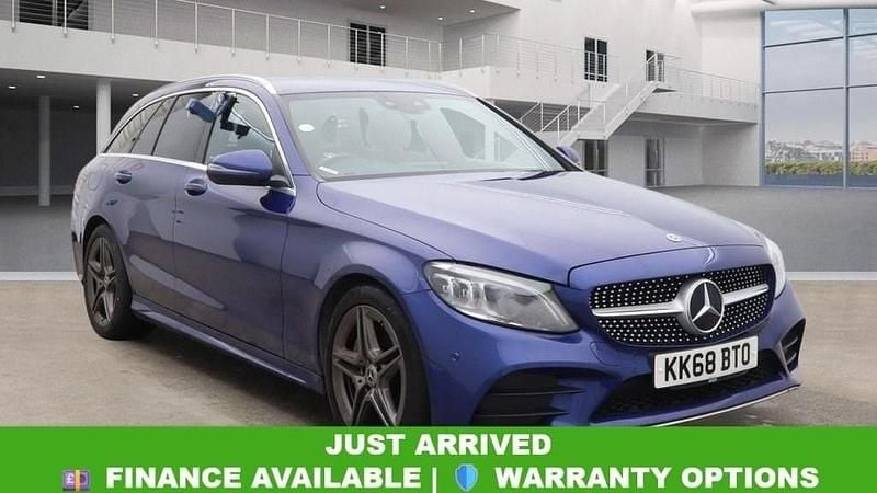 Used Mercedes C300 AMG line 245 HP (180 kW) 2019 Blue Estate