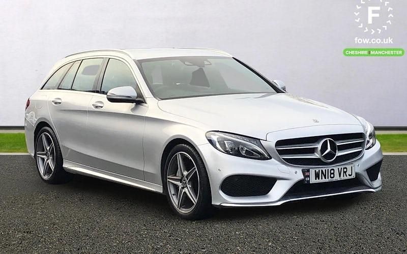 Silver Used 2018 Mercedes C220 AMG line Estate | £16,699 (Fair price) - Image 1/4