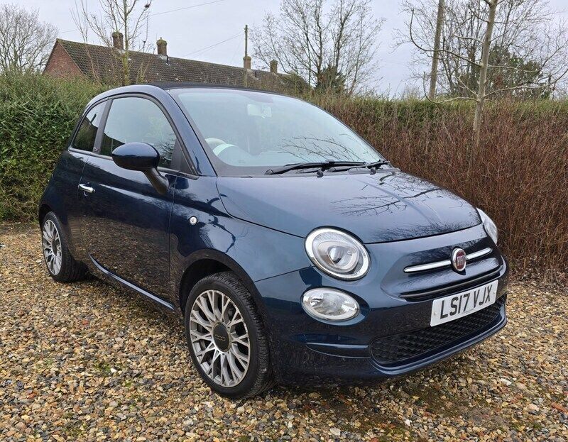 Blue Used 2017 Fiat 500 Pop Star Cabriolet | £5,995 (Fair price) - Image 1/4