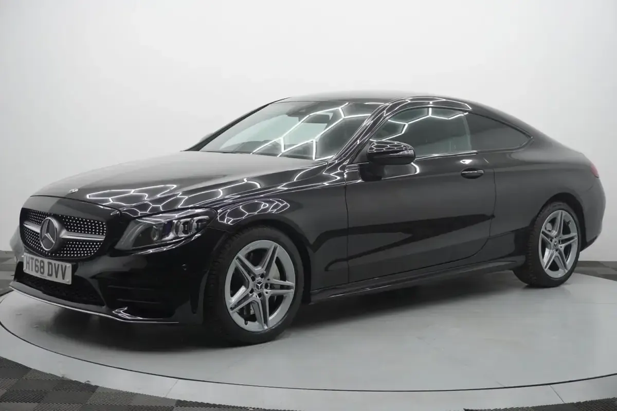 Used Mercedes C300 AMG line 258 HP (189 kW) 2019 Black Coupe