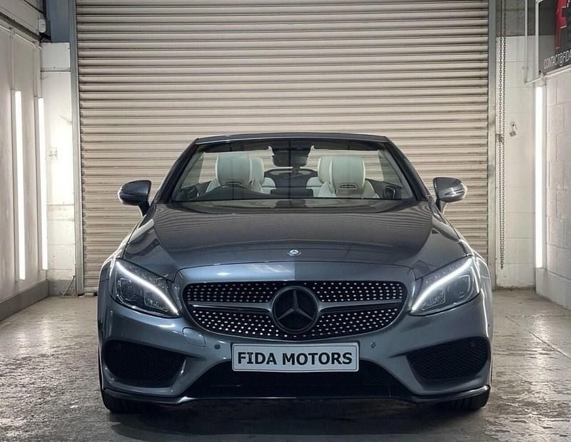 Used Mercedes C220 AMG line 170 HP (125 kW) 2017 Grey Cabriolet