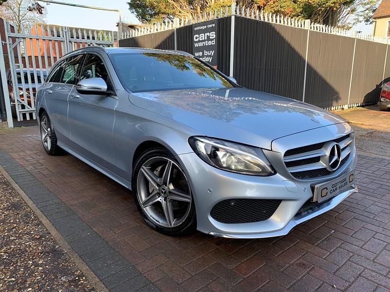 Used Mercedes C220 AMG line 170 HP (125 kW) 2017 Silver Estate