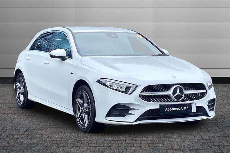 Used Mercedes A250 AMG line 218 HP (160 kW) 2021 White Hatchback