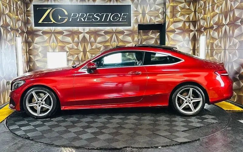 Used Mercedes C250 AMG line 204 HP (150 kW) 2017 Red Coupe