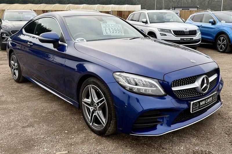 Used Mercedes C200 AMG line 184 HP (135 kW) 2018 Blue Coupe