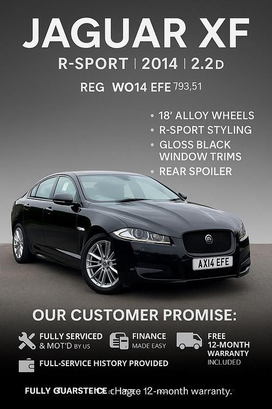 Black Used 2014 Jaguar XF R-Sport Sedan | £7,795 (A bit pricey) - Image 1/1
