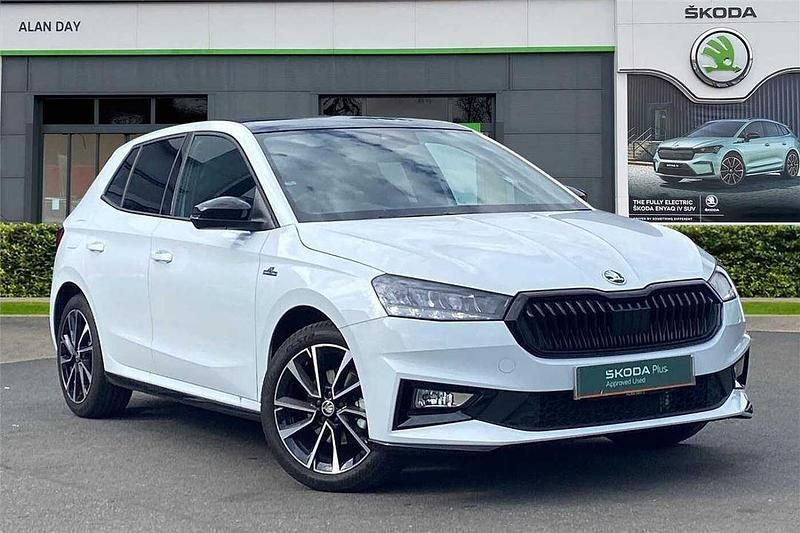 Moon white metallic Used 2025 Skoda Fabia Monte Carlo Hatchback | £20,699 (Fair price) - Image 1/4