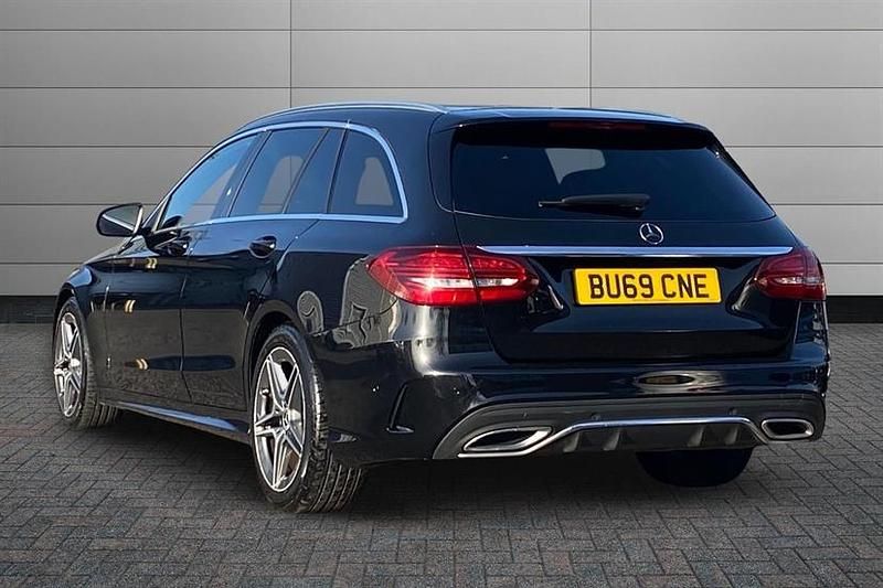 Used Mercedes C220 AMG line 194 HP (142 kW) 2019 Obsidian black Estate