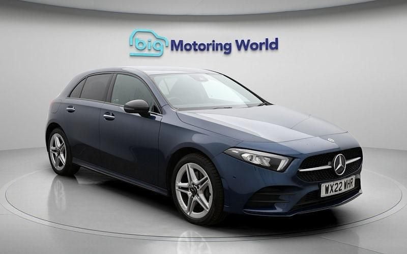 Used Mercedes A250 AMG Line Premium 218 HP (160 kW) 2022 Blue Hatchback