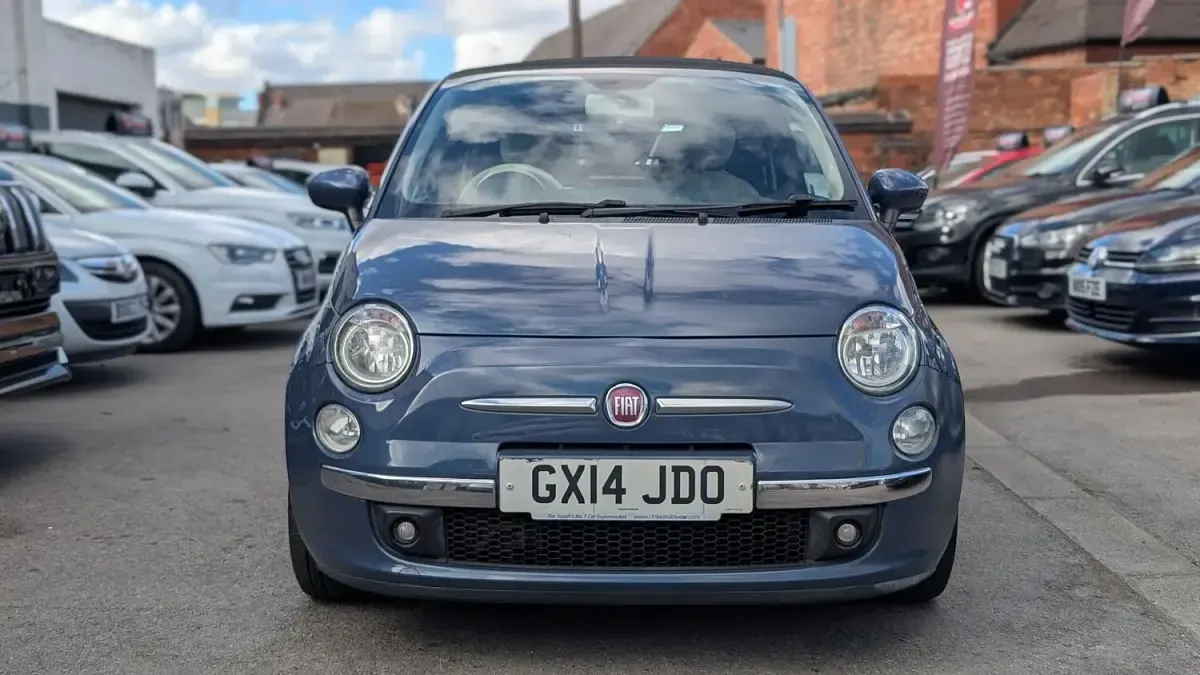Used Fiat 500 Lounge 85 HP (62 kW) 2014 Blue Cabriolet