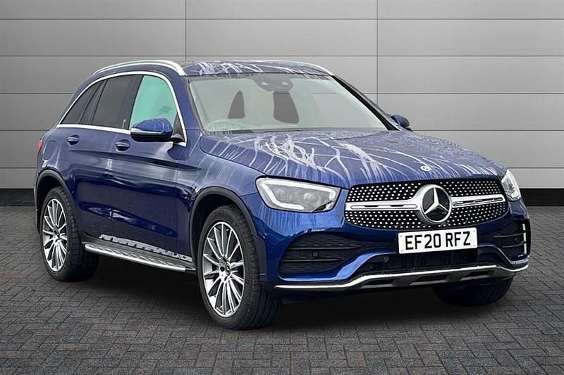 Brilliant blue Used 2020 Mercedes GLC300 AMG Line Premium Estate | £26,950 (Fair price) - Image 1/4