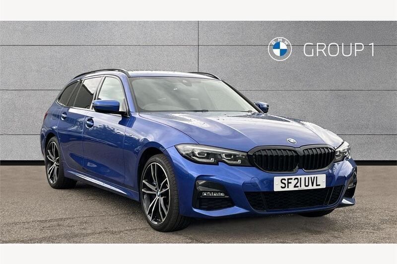 Blue Used 2021 BMW 330e M Sport Estate | £26,495 (A bit pricey) - Image 1/4