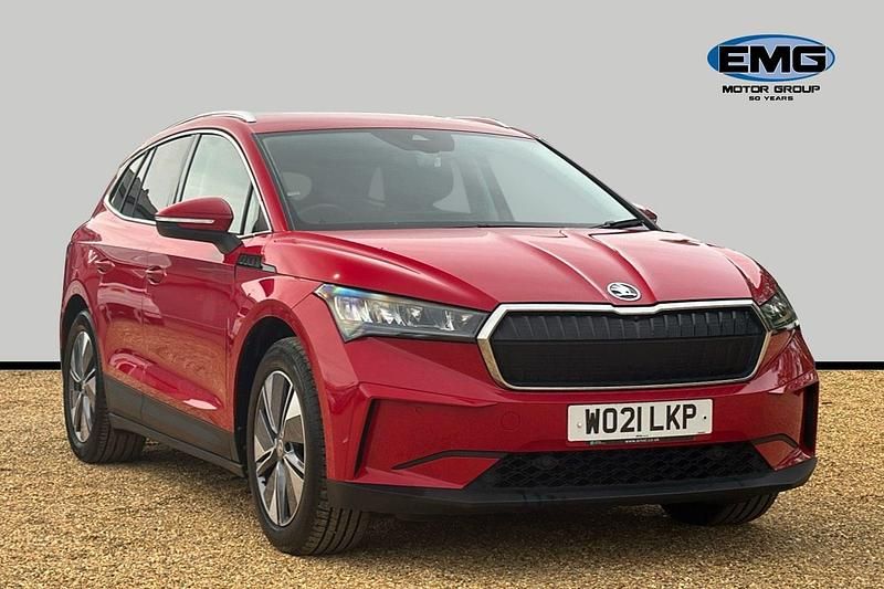 Red Used 2021 Skoda Enyaq iV Lodge SUV | £17,795 (Fair price) - Image 1/3