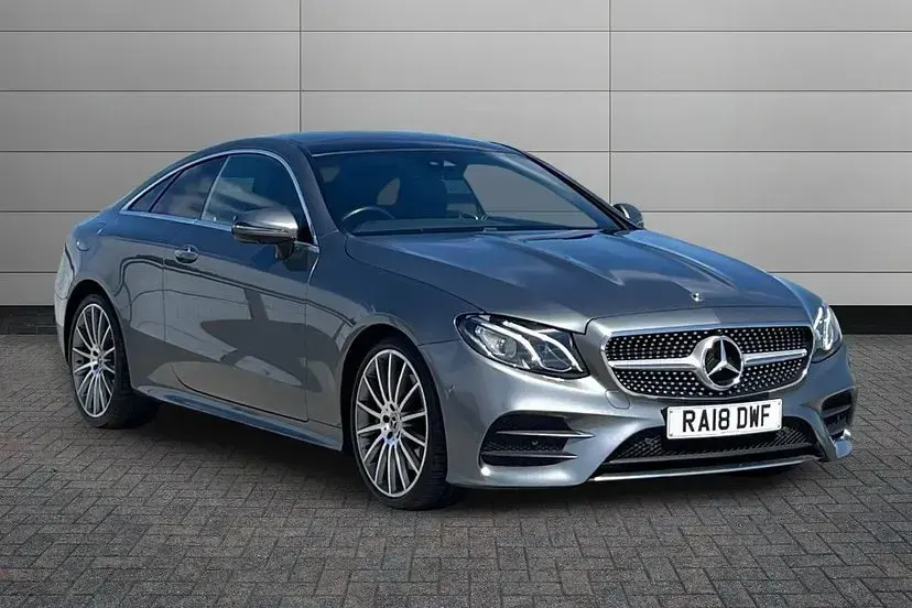 Used Mercedes E300 AMG line 242 HP (177 kW) 2018 Selenite grey Coupe
