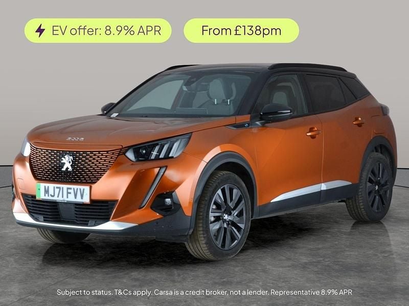 Used Peugeot e-2008 Premium 100 kW (136 HP) 2021 Orange SUV