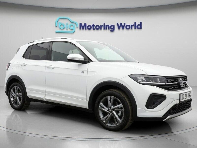 White New 2024 VW T-Cross R-line SUV | £23,900 (Good price) - Image 1/4