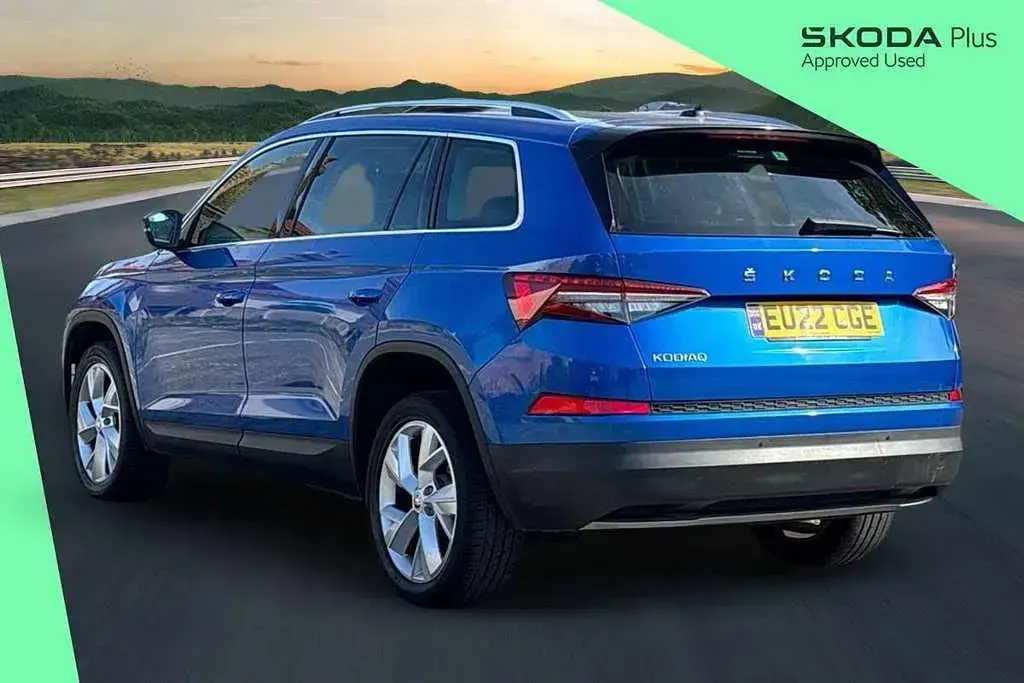 Used Skoda Kodiaq SE L 150 HP (110 kW) 2022 Race blue metallic SUV