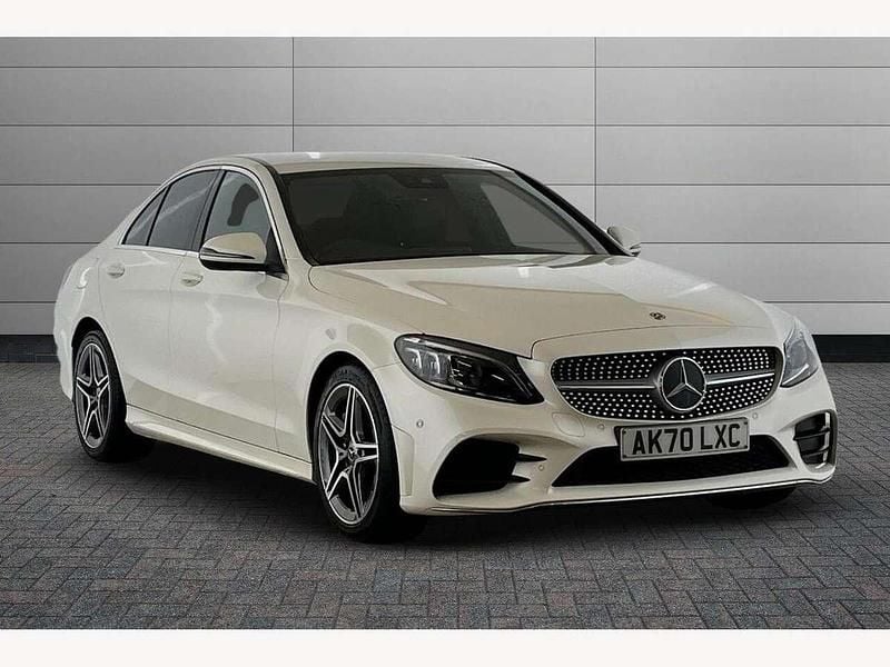 White Used 2020 Mercedes C300 AMG Line Premium Sedan | £22,795 (Fair price) - Image 1/4