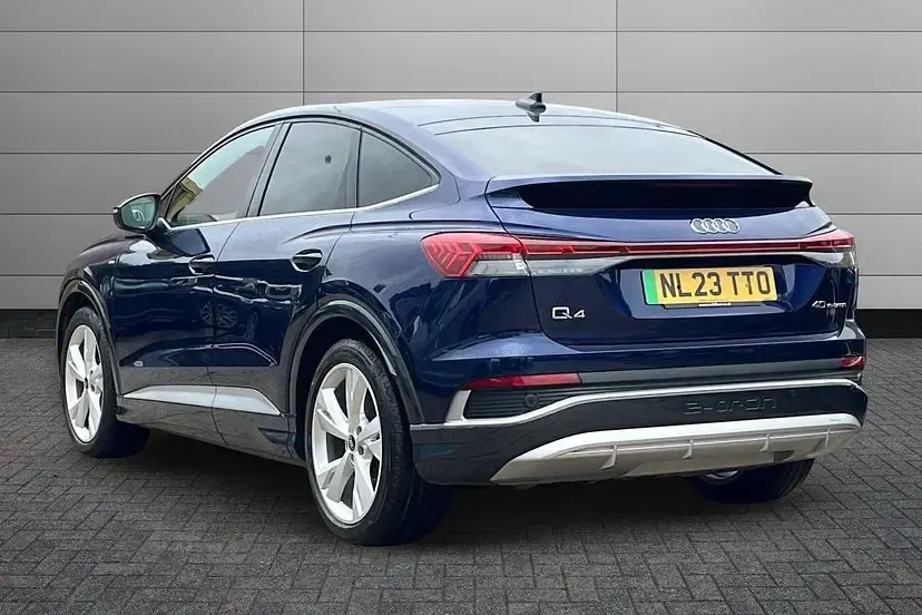 Used Audi Q4 Sportback e-tron S-Line 147 kW (201 HP) 2023 Navarra blue SUV
