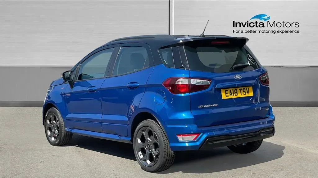 Used Ford Ecosport ST-Line 125 HP (91 kW) 2018 Lightning blue metallic/black roof SUV