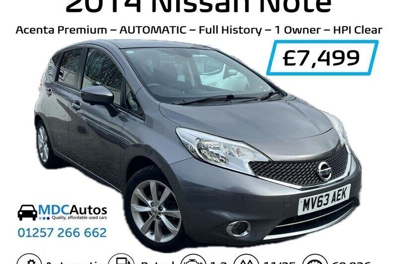 Grey Used 2014 Nissan Note Acenta Premium MPV | £7,499 (A bit pricey) - Image 1/1