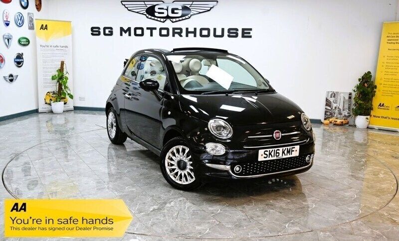 Black Used 2016 Fiat 500C Lounge Cabriolet | £5,695 (Fair price) - Image 1/4