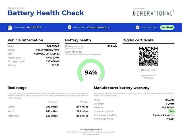 Used Polestar 2 77 kW (106 HP) 2023 Hatchback