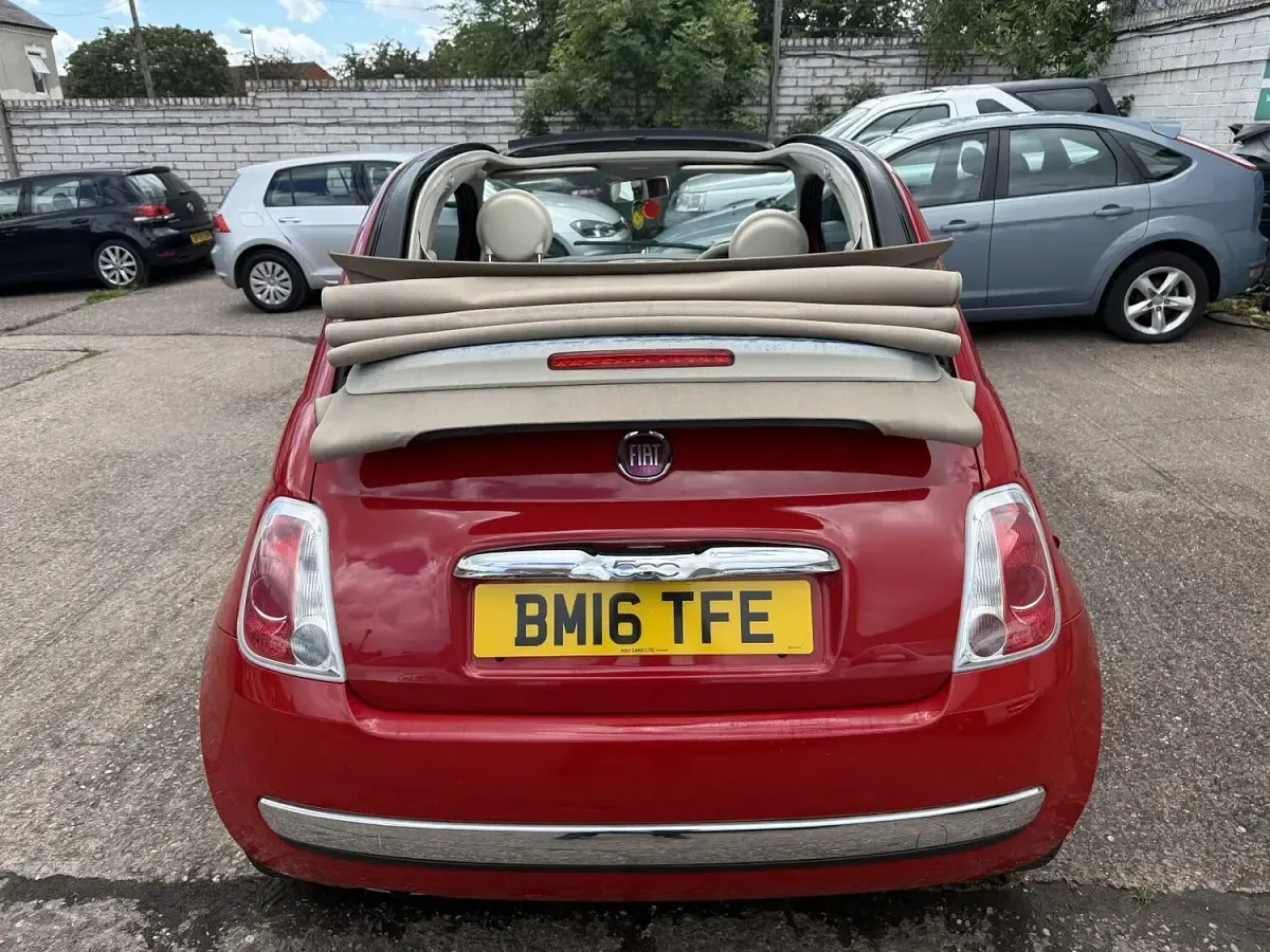 Used Fiat 500 69 HP (50 kW) 2016 Red Cabriolet