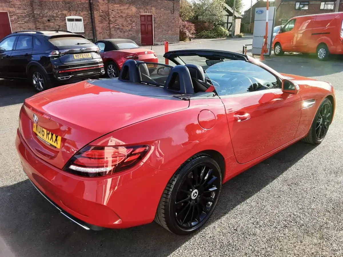 Used Mercedes SLC200 AMG line 184 HP (135 kW) 2016 Red Cabriolet