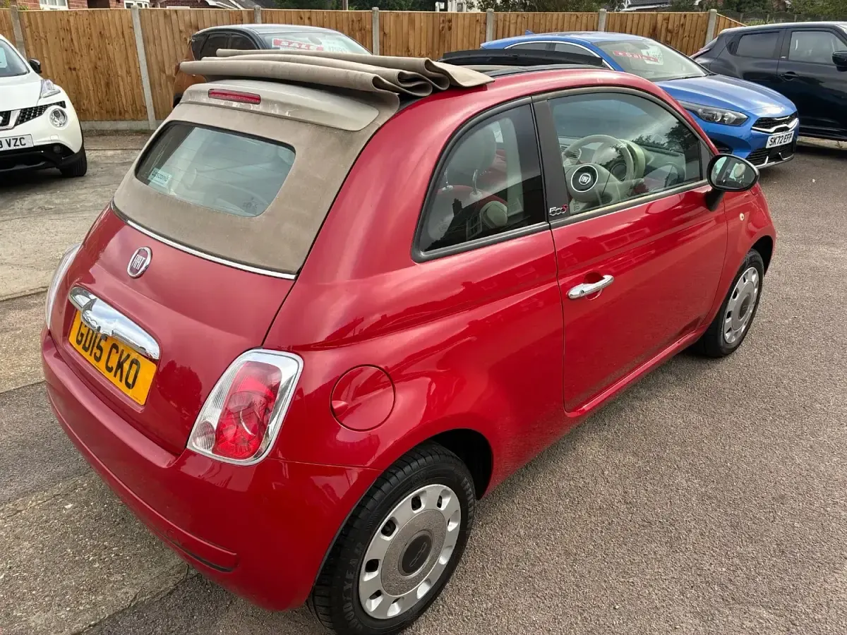 Used Fiat 500 Pop 69 HP (50 kW) 2015 Red Cabriolet
