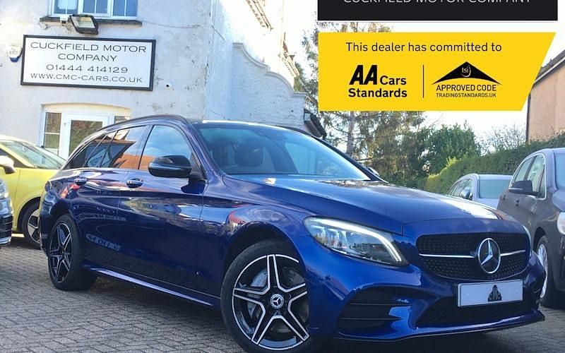 Blue Used 2021 Mercedes C300e AMG line Estate | £22,990 (Fair price) - Image 1/4