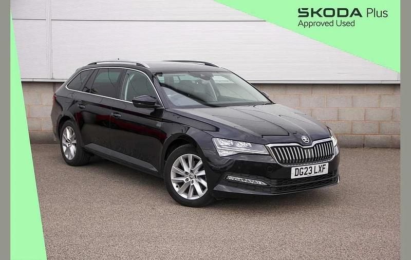 Black magic pearl effect Used 2023 Skoda Superb SE Technology Estate | £21,790 (Fair price) - Image 1/4
