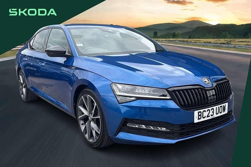 Blue Used 2023 Skoda Superb SportlinePlus Hatchback | £23,475 (Fair price) - Image 1/4
