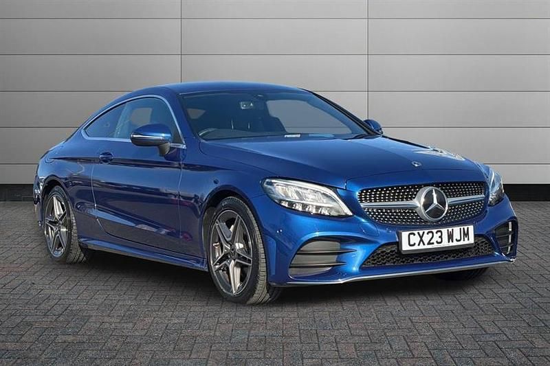 Used Mercedes C200 AMG line 184 HP (135 kW) 2023 Spectral blue Coupe