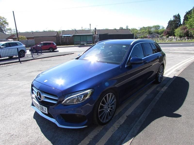 Begagnad Mercedes C220 AMG line 2016 Blå Kombi