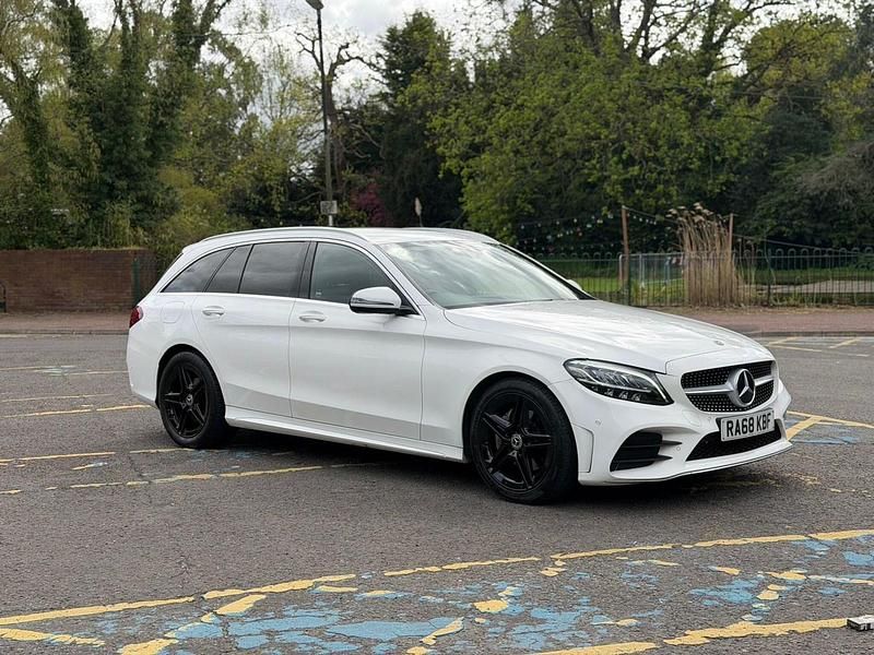 Used Mercedes C220 AMG line 2019 White Estate