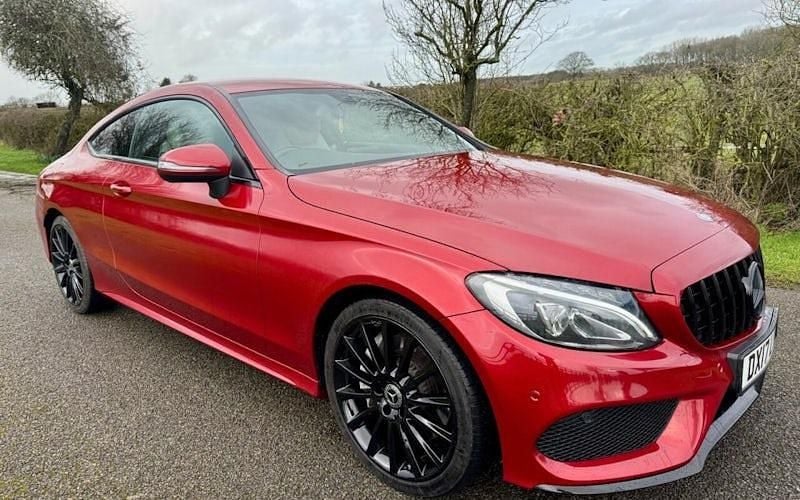 Used Mercedes C300 AMG line 245 HP (180 kW) 2017 Red Coupe