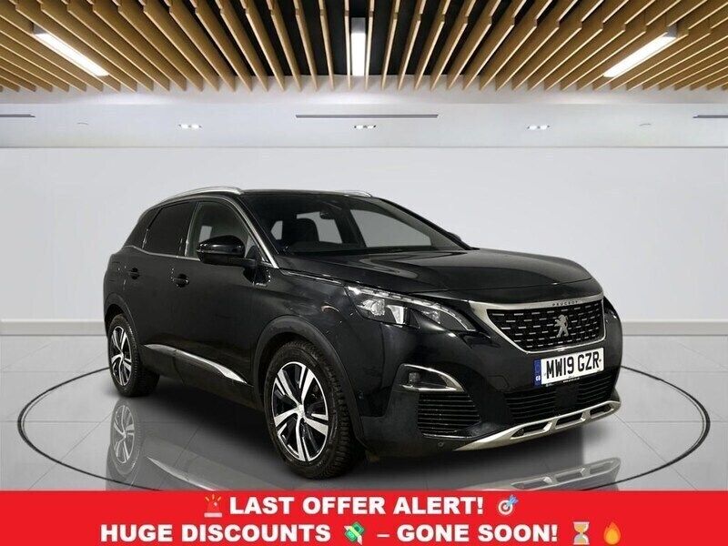 Black Used 2019 Peugeot 3008 GT-line SUV | £10,249 (Good price) - Image 1/3