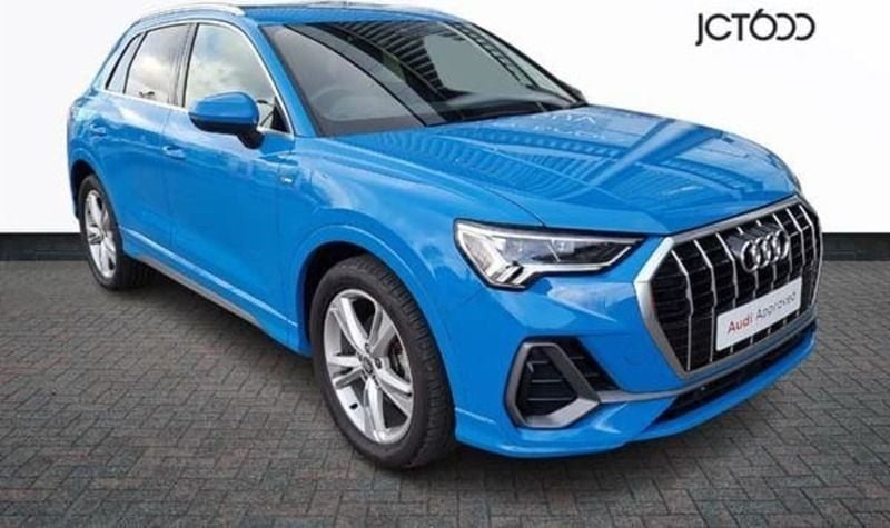 Used Audi Q3 S-Line 150 HP (110 kW) 2020 Turbo blue, solid SUV