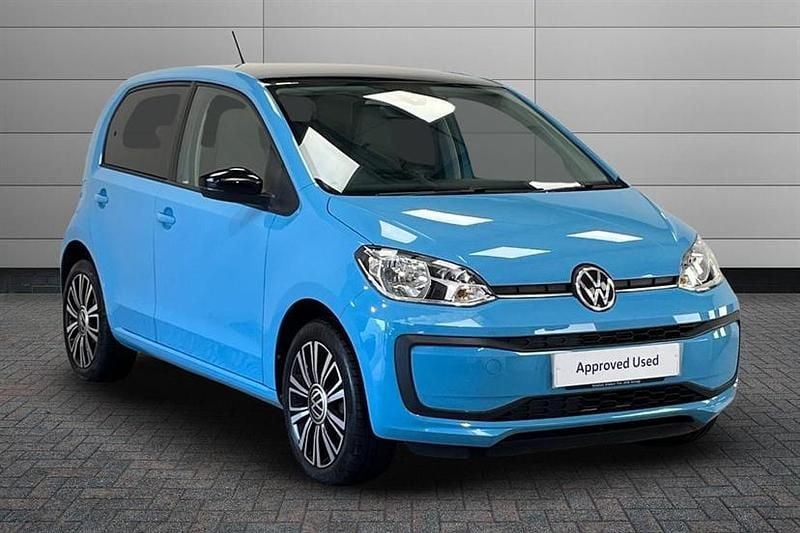Teal blue with black roof Used 2023 VW up! Black Edition Hatchback | £12,390 (Fair price) - Image 1/4